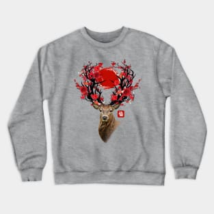 Deer with Flowering Antlers (Happiness) Crewneck Sweatshirt